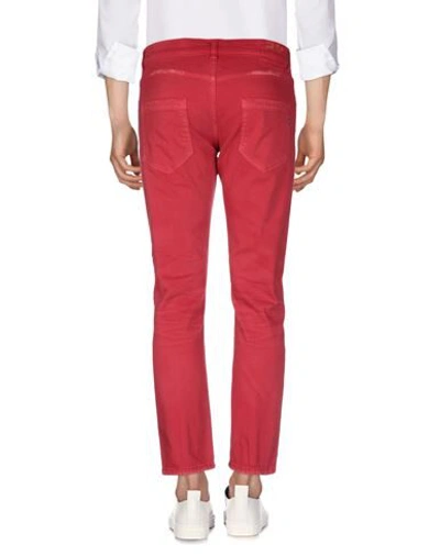 Shop Dondup Man Jeans Red Size 32 Cotton, Elastane