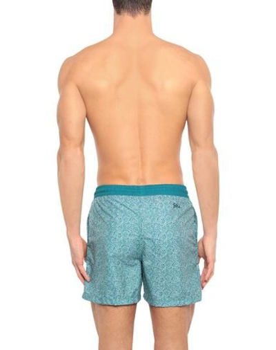 Shop Gili's Man Swim Trunks Deep Jade Size Xxl Recycled Polyester, Polyester In Green