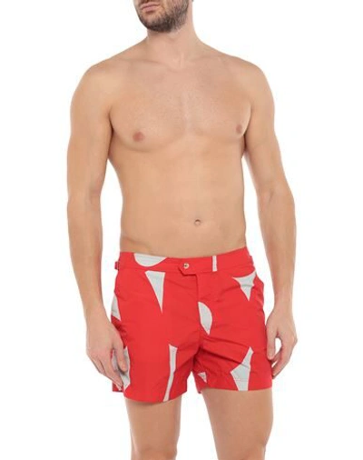 Shop Tom Ford Swim Trunks In Red