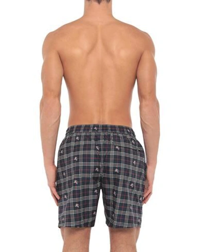 Shop Burberry Swim Trunks In Dark Blue