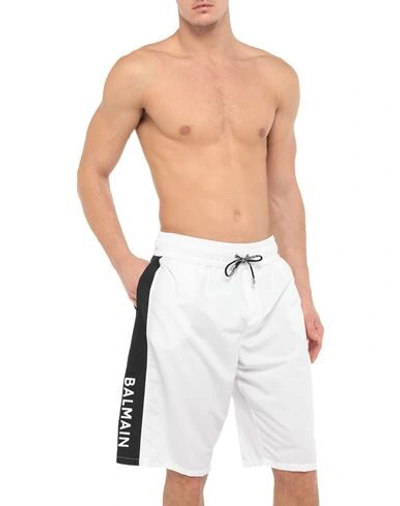 Shop Balmain Beach Shorts And Pants In White