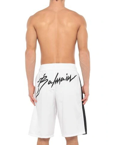 Shop Balmain Beach Shorts And Pants In White