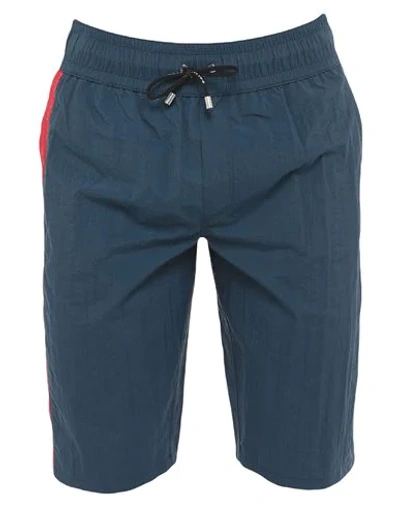 Shop Balmain Beach Shorts And Pants In Dark Blue