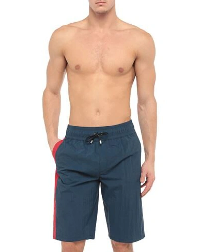 Shop Balmain Beach Shorts And Pants In Dark Blue