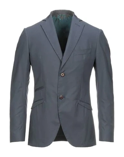 Shop Maurizio Miri Suit Jackets In Slate Blue