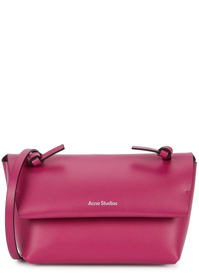 Shop Acne Studios Alexandria Pink Leather Cross-body Bag In Fuchsia
