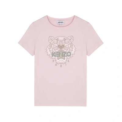 Shop Kenzo Light Pink Tiger-print Cotton T-shirt
