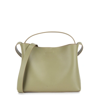 Shop Aesther Ekme Mini Sac Green Leather Cross-body Bag