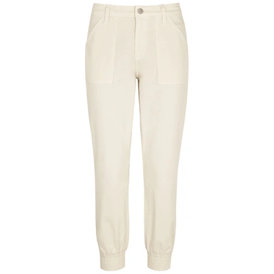 Shop J Brand Arkin Off-white Cotton-blend Trousers