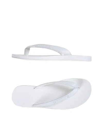 Shop Dolce & Gabbana Man Toe Strap Sandals White Size 12 Soft Leather