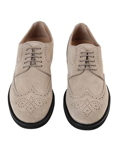 Shop Tod's Man Lace-up Shoes Beige Size 9 Soft Leather