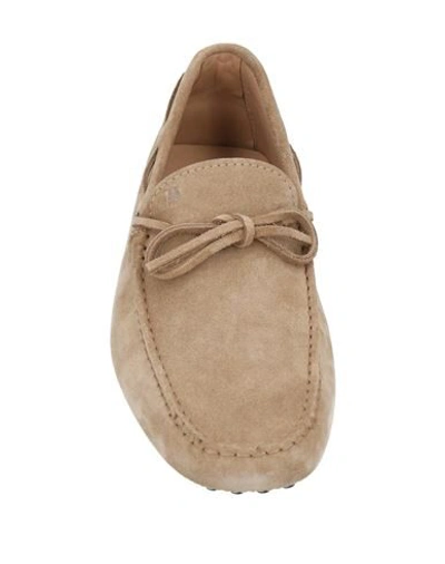 Shop Tod's Man Loafers Sand Size 7 Soft Leather In Beige