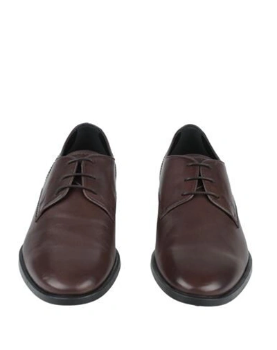 Shop Tod's Man Lace-up Shoes Dark Brown Size 12.5 Soft Leather