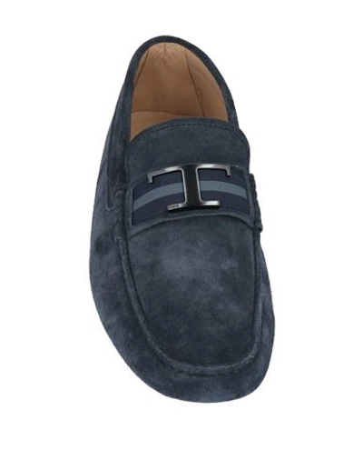 Shop Tod's Man Loafers Midnight Blue Size 8 Soft Leather
