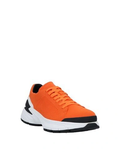 Shop Neil Barrett Sneakers In Orange