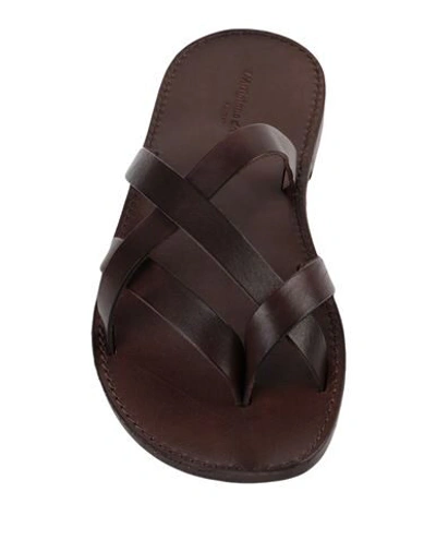 Shop L'artigiano Del Cuoio Toe Strap Sandals In Brown