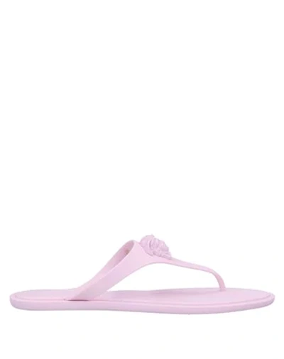 Shop Versace Toe Strap Sandals In Pink