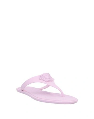 Shop Versace Toe Strap Sandals In Pink