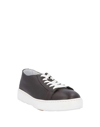 Shop Santoni Woman Sneakers Dark Brown Size 5.5 Soft Leather