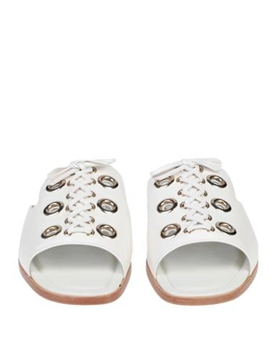 Shop Tod's Woman Sandals White Size 6.5 Soft Leather