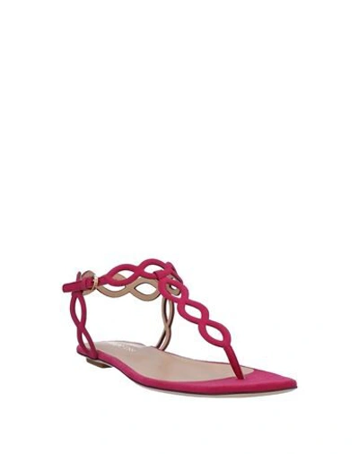 Sergio Rossi Toe Strap Sandals In Red