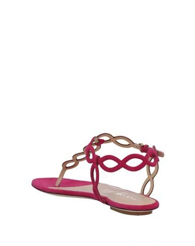 Sergio Rossi Toe Strap Sandals In Red