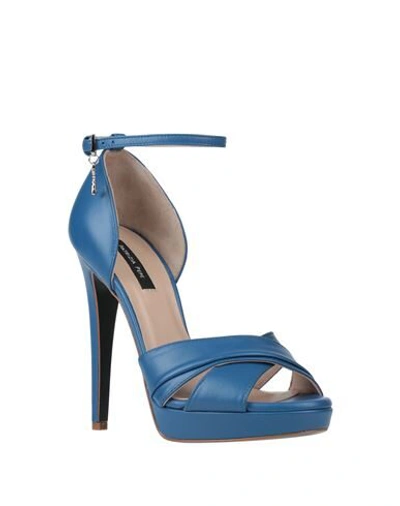 Shop Patrizia Pepe Woman Sandals Blue Size 9 Soft Leather