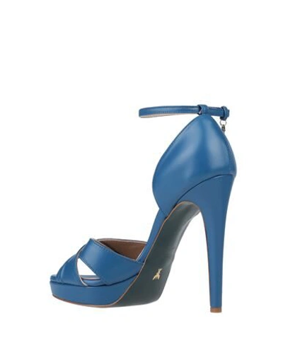 Shop Patrizia Pepe Woman Sandals Blue Size 9 Soft Leather
