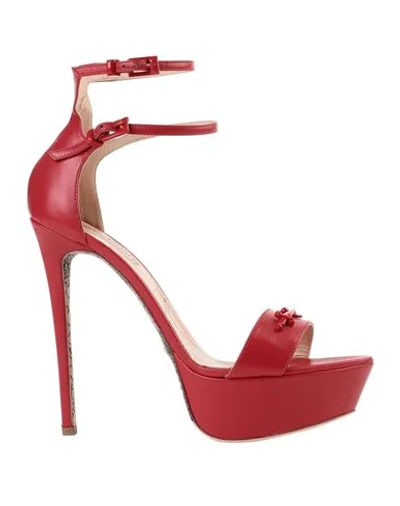 Shop Cesare Paciotti Sandals In Red