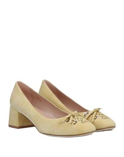 Shop Tod's Woman Pumps Light Yellow Size 5 Soft Leather