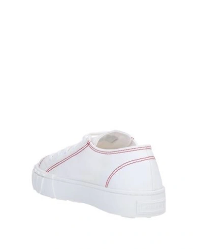 Shop Miu Miu Woman Sneakers White Size 9 Textile Fibers