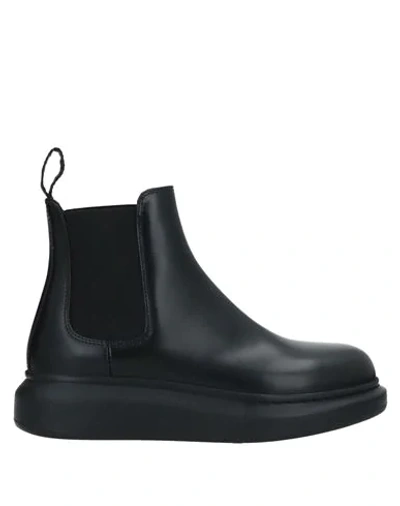 Shop Alexander Mcqueen Woman Ankle Boots Black Size 5 Soft Leather
