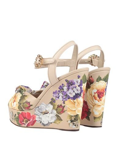 Shop Dolce & Gabbana Woman Sandals Beige Size 5.5 Calfskin
