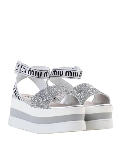 Shop Miu Miu Sandals In Silver