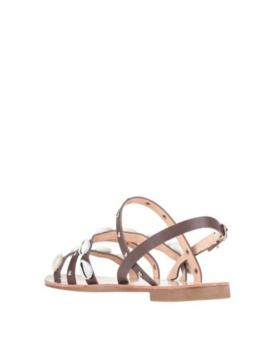 Shop Caffenero Sandals In Dark Brown