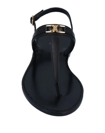 Shop Celine Toe Strap Sandals In Black