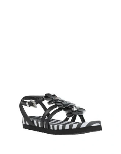 Shop Cesare Paciotti 4us Toe Strap Sandals In Black