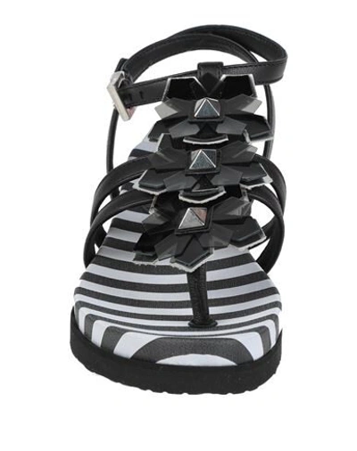 Shop Cesare Paciotti 4us Toe Strap Sandals In Black