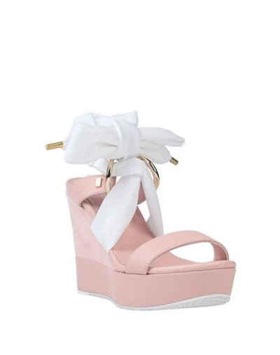 Shop Cesare Paciotti 4us Sandals In Pale Pink