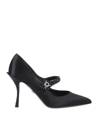 Shop Dolce & Gabbana Woman Pumps Black Size 7.5 Textile Fibers