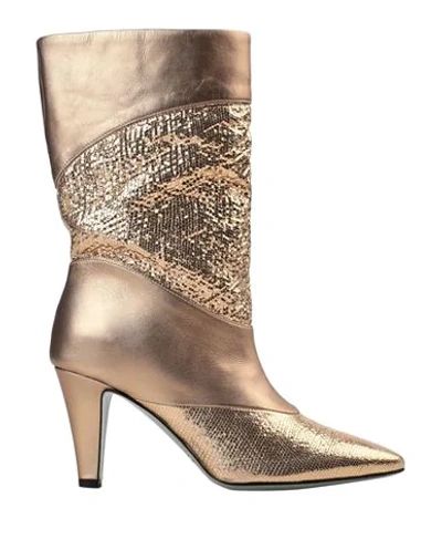 Shop Paola D'arcano Ankle Boots In Gold