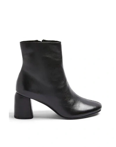 Shop Topshop Bombay Black Leather Heeled Boots Woman Ankle Boots Black Size 6.5 Soft Leather