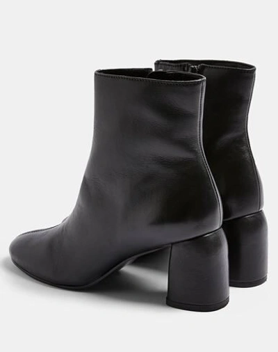 Shop Topshop Bombay Black Leather Heeled Boots Woman Ankle Boots Black Size 7.5 Soft Leather