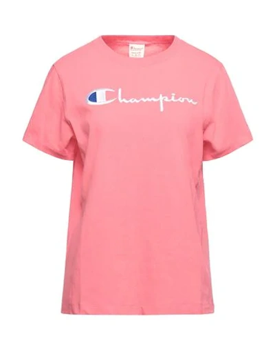 Shop Champion Woman T-shirt Coral Size Xs Cotton In Red