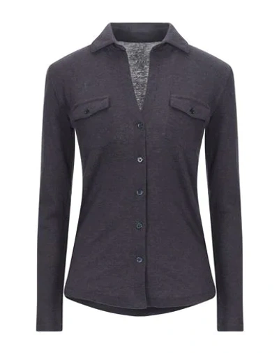 Majestic Solid Color Shirts & Blouses In Dark Blue