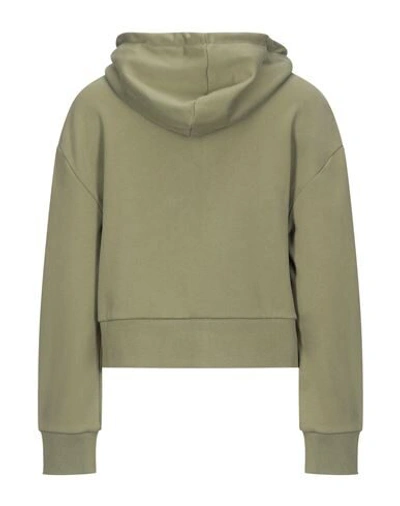Shop Balmain Hooded Sweatshirt In Military Green