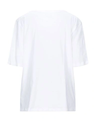 Shop Ermanno Scervino Woman T-shirt White Size 8 Cotton, Virgin Wool, Viscose
