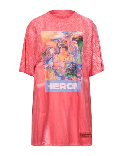Shop Heron Preston T-shirts In Coral