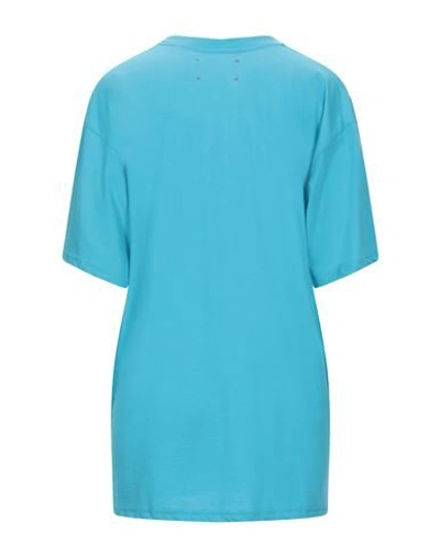 Shop Alberta Ferretti Woman T-shirt Turquoise Size M Polyester, Cotton In Blue