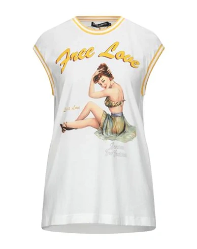 Shop Dolce & Gabbana Woman T-shirt White Size 6 Cotton, Elastane